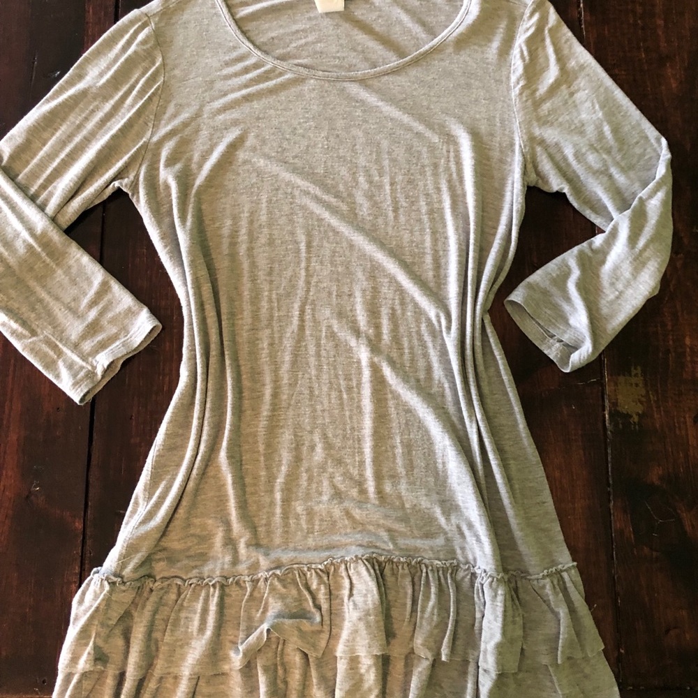 Gray ruffle tunic